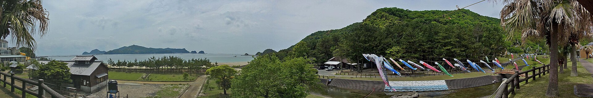 道の駅北浦周辺の園地のパノラマ