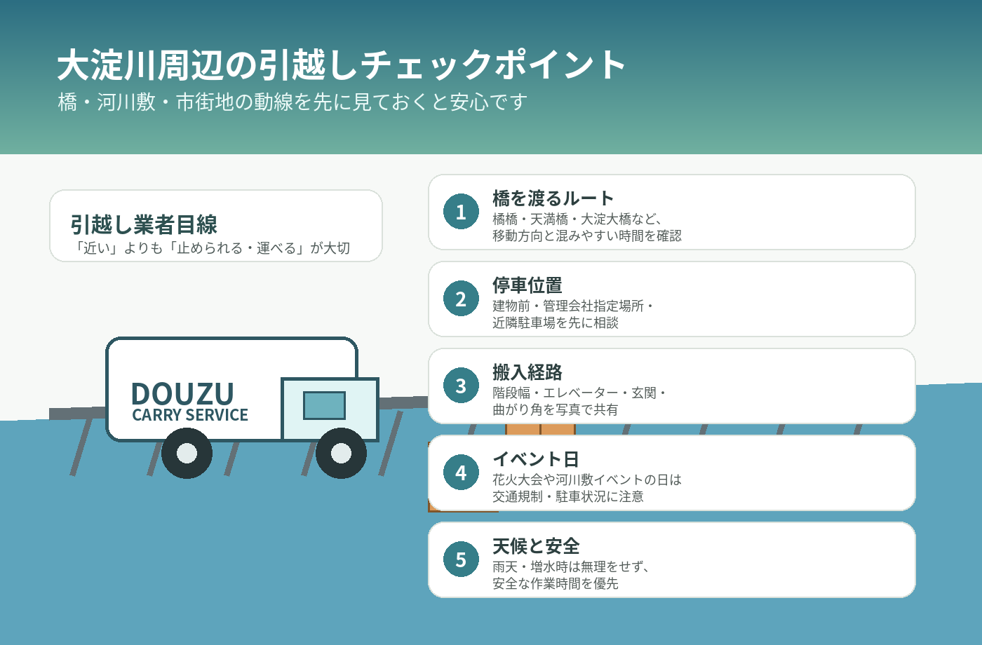大淀川周辺の引越しチェックポイント